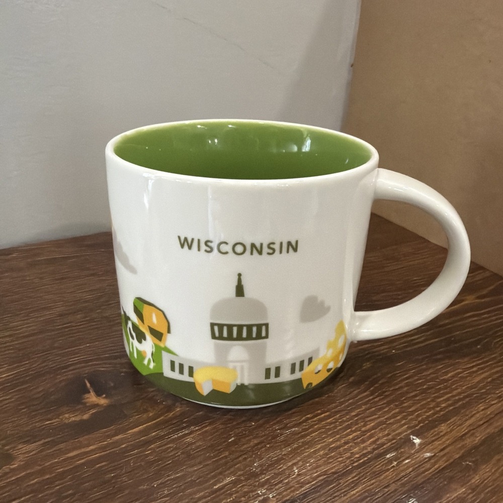 Starbucks  Wisconsin "You Are Here" Series 14oz 2014 Ceramic  Wisconsin